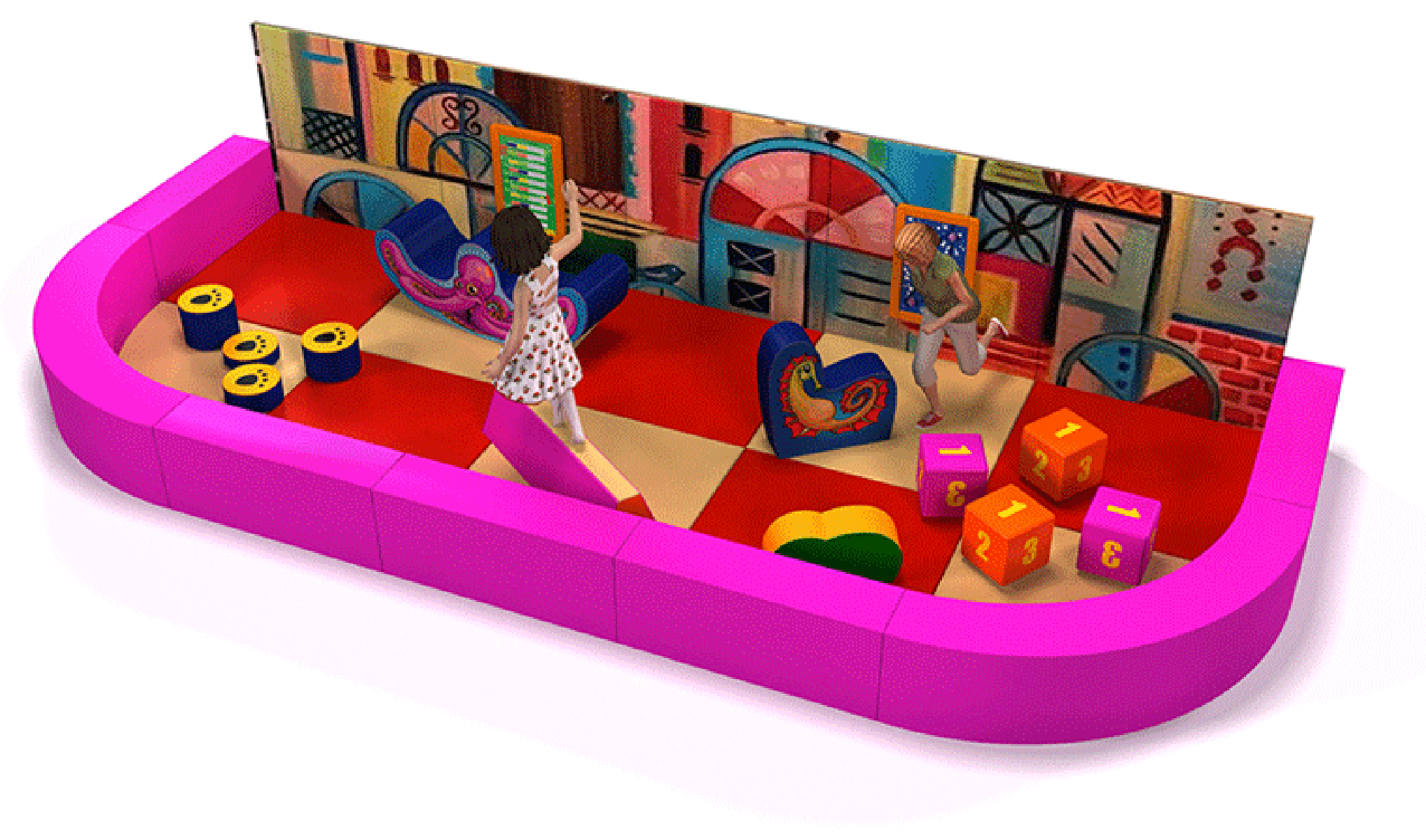 Soft play for toddlers in indoor playgrounds or kidscorners