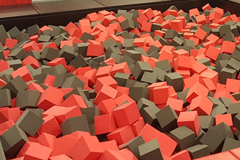Foam Pit Cubes & Block 64 pcs (Red) 8x8x8 Foam Pit Blocks for  Gymnastics, Trampoline Arenas, Skateboard Parks