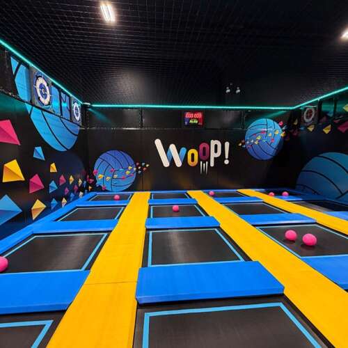 Interactive Dodgeball area trampoline park ELI Play