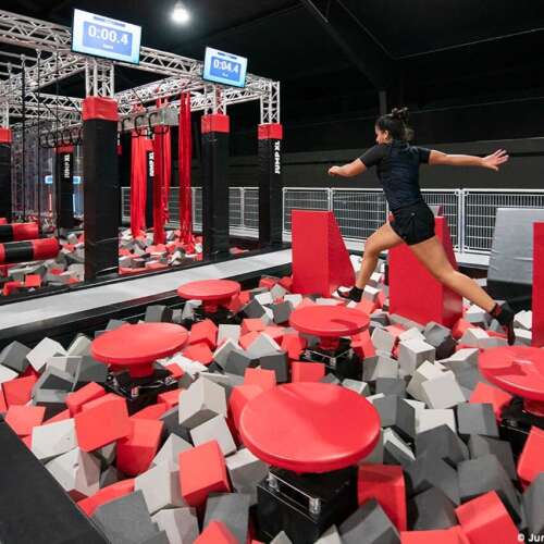 Ninja Parcours with timer system - trampoline park